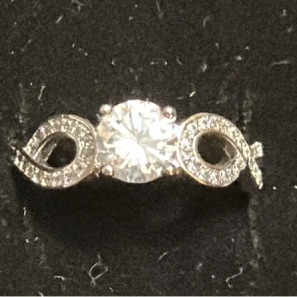 Cubic Zirconia Size 7 Silver-Tone Ring
